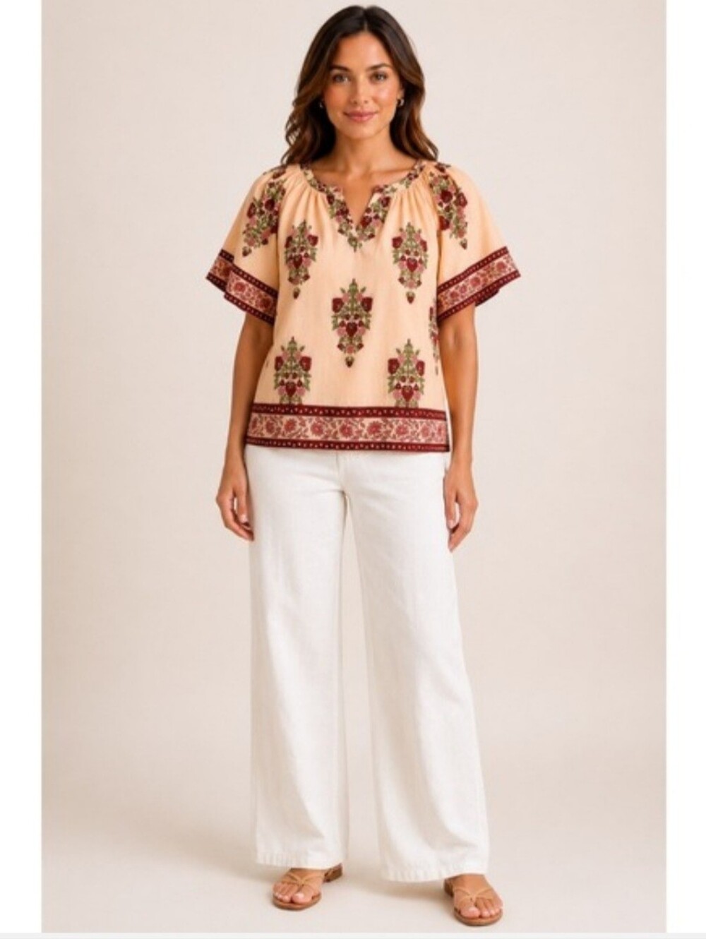 Tuckernuck NWT Blush Chandelier Elena Top; Boho Floral Romantic; Size XL